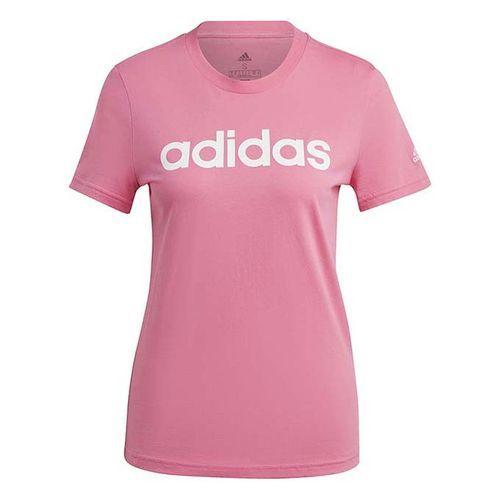 Adidas T-shirt Slim pour femme à manche courte en coton Essentials Big Logo