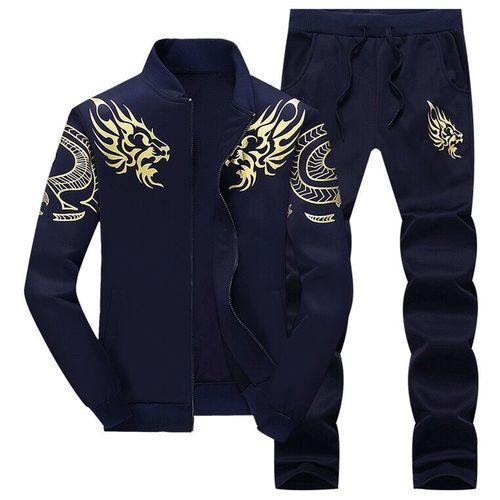 Gadtom homme sport veste Ensemble + pantalon 2 pièces -bleu foncé