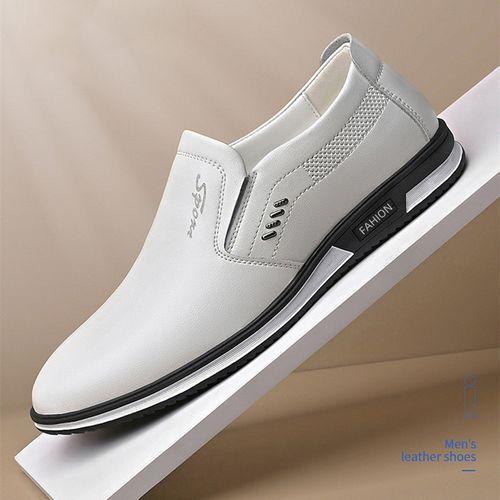 Men's Casual Oxfords Pu Leather Loafers Brogues Shoes Wedding White