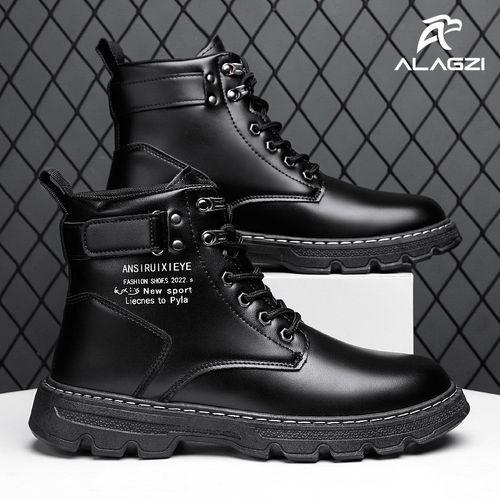 ALagzi 2022 Mens All-match British Style Boots Running Sneakers - Black