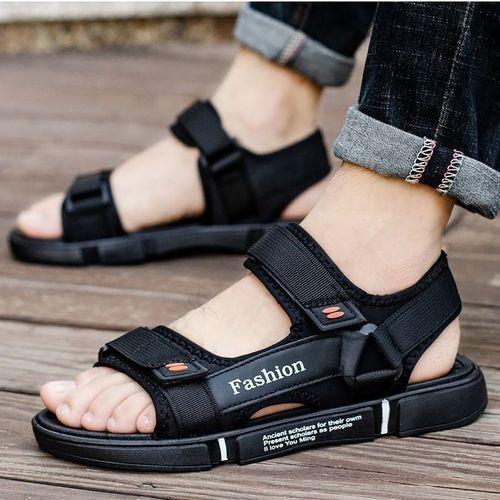 Men's Palm Sandals Shoes Comfortable Soft Sole Casual Black