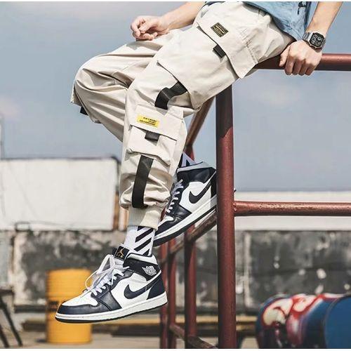 Men Casual Trousers Cargo Wear Sportswear Multi-Pocket Men Pants