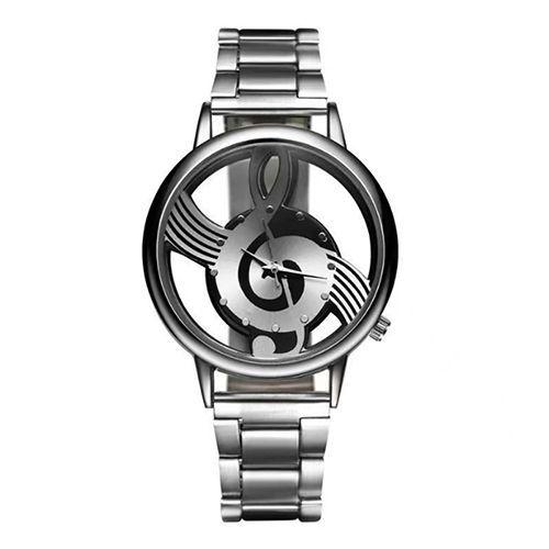 Montre Hollow Music Symbol Pour Hommes - Argent