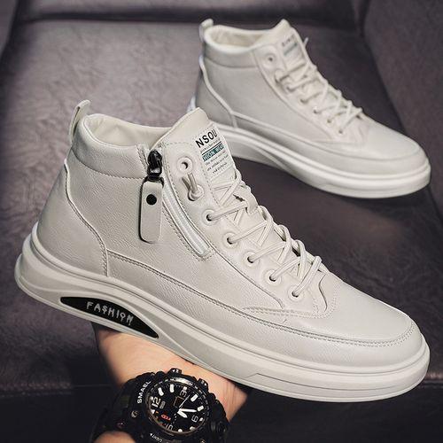 Chaussures en cuir décontractées montantes pour hommes