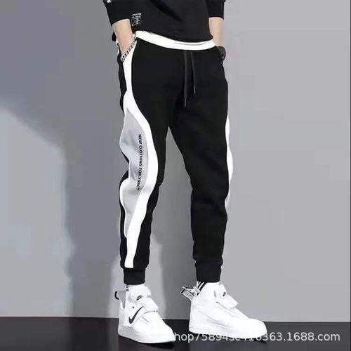 Sweatpants Pockets Pants Man Sweatpants Youthful Vitality Trousers Black