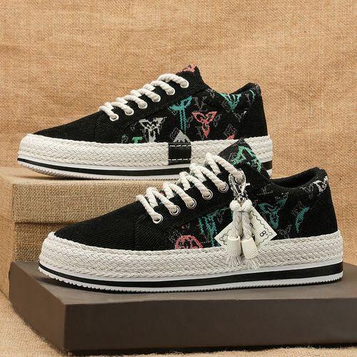 Chaussures en toile pour hommes, chaussures en velours côtelé respirantes