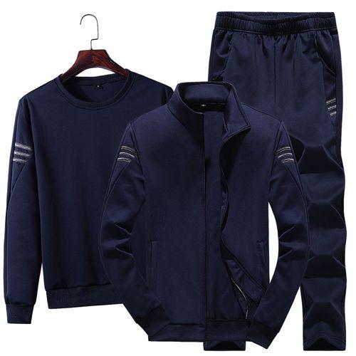 Homme Sport Veste Ensemble + Pantalon+ Sweatshirt 3 Pièces