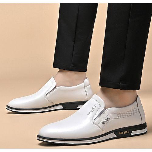 Chaussures Décontractées Pour Hommes en Cuir PU - Blanc