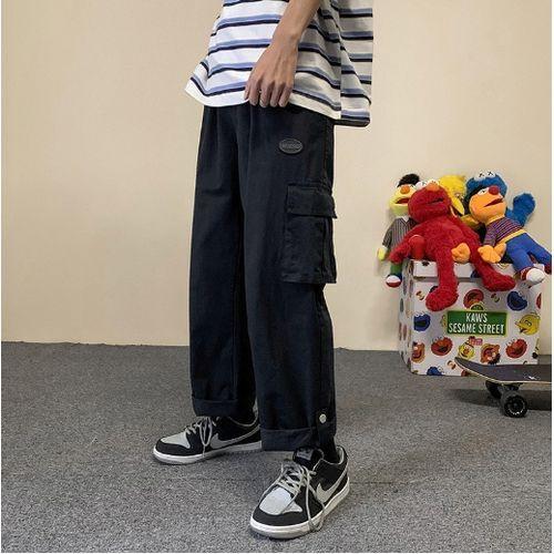 Multiple Pockets Pants Cylinder Loose Broad Leg Waist Casual Male Trousers
