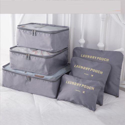 Ensemble De Sacs De Rangement De Voyage Pour Vêtements, 6 Pièces, Organisateur, Pochette De Valise, Pour Chaussures, Style Cube