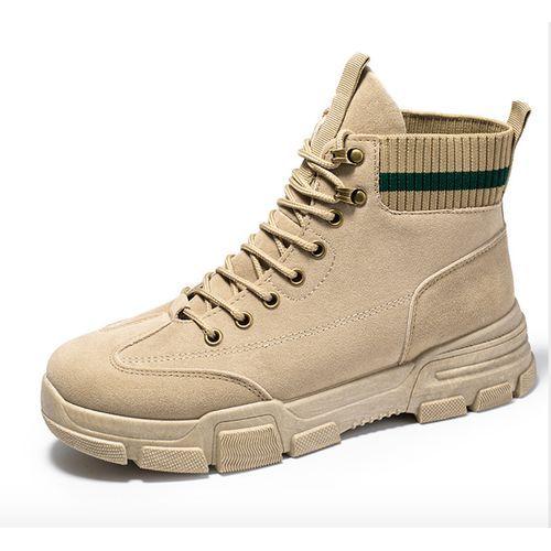 Men Waterproof Lace Up Work Boots Desert Shoes