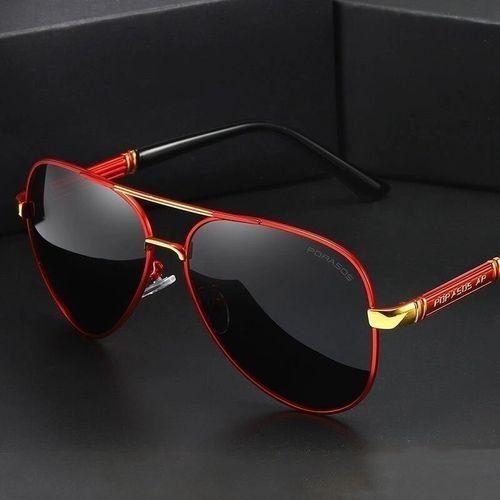 Lunettes de soleil Vintage Classic Aviator polarisées - Rouge
