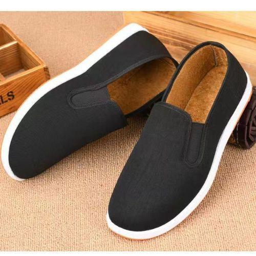 Mens Slipon Shoes Loafers Canvas Casual Sneaker Black
