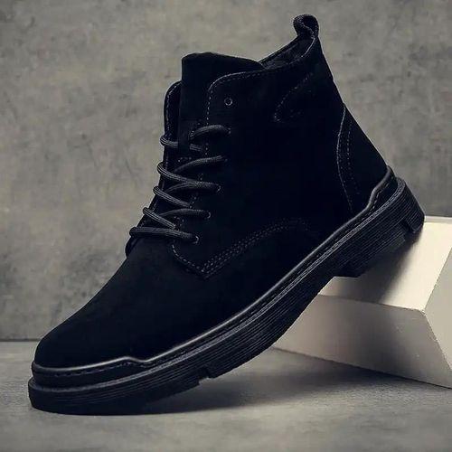 Men's Shoes High Top Martin Boots-blcak