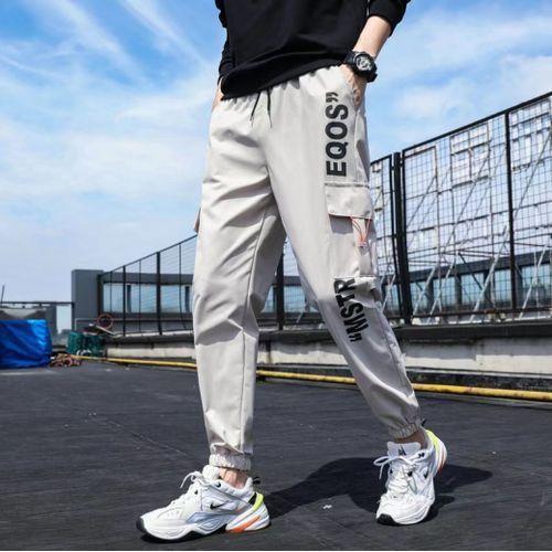 Mode Fashion Pockets Long Cargo Pants Men Patchwork Casual Loose Trousers