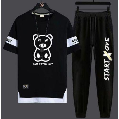 Costume De Sport Décontracté Homme (pantalons + T-shirt) Noir