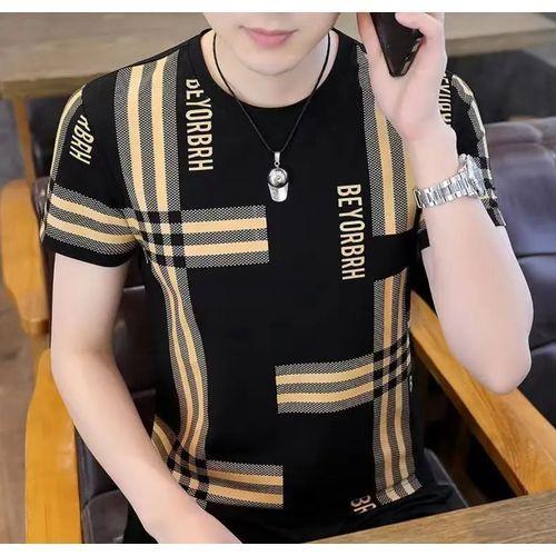 Men Short Sleeved T-shirt Round Neck Slim Comfortable