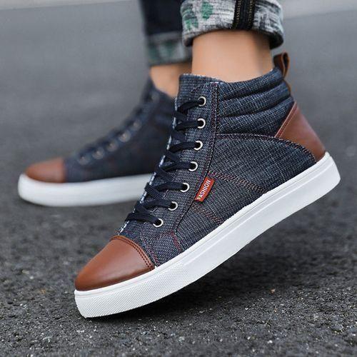 Chaussures Pour Hommes En Tissu Denim - Blue