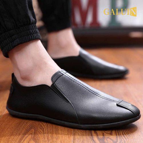 GALUIN Chaussures Décontractées pour Hommes en Cuir PU - Noir