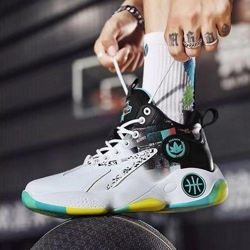 Men’s Sneakers Hight Cut Outdoor Sports Breathable Basketball Shoes Green