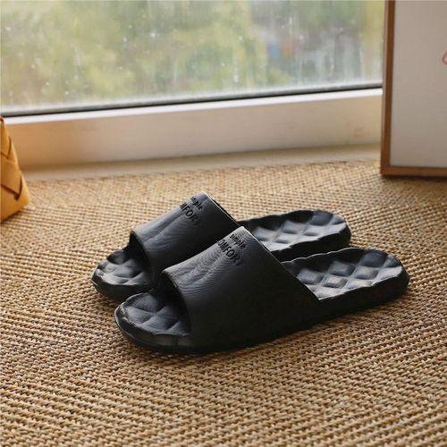 Palm Slippers For Men Bathroom Beach Wear Outdoor Sandal Footwear Black