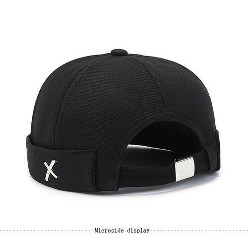 Cap Skullcap Adjustable Unisex Hat Melon Skin Hip Hop - Black