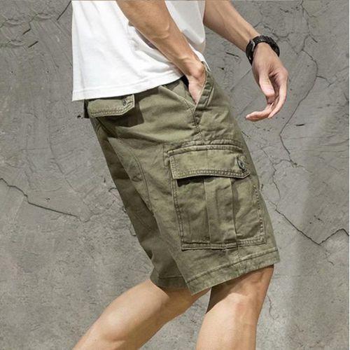 Gukbis Short Cargo Décontracté pour hommes, Poches Multiples - Vert