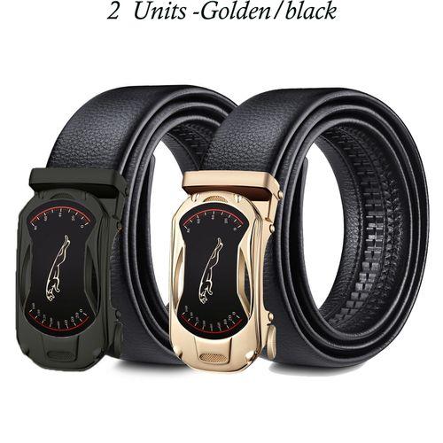2 Pièces Ceinture En Cuir Boucle Automatique
