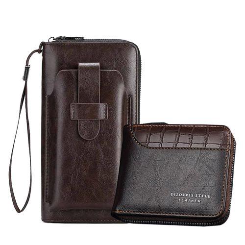 2PCS/Set Fashion Portefeuille En Cuir Pour Hommes, Sacs Fourre-tout , Avec Poche à Monnaie