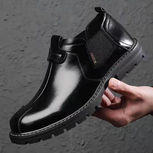Men Oxfords Office Loafers Slip-ons Wedding Formal Chelsea Shoes Corporate Black