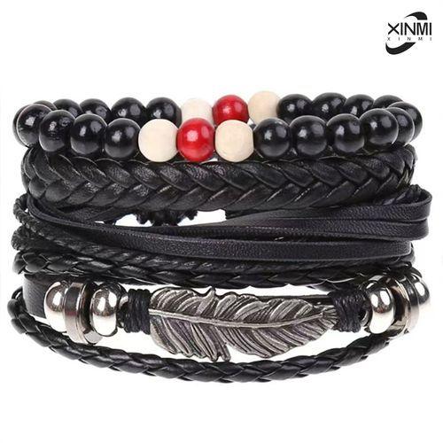 Accessories Multi Layers Braided Cowhide Bracelet - Set Of 4