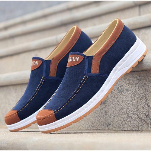 Men Casual Canvas Shoes Soft Slip On Loafers