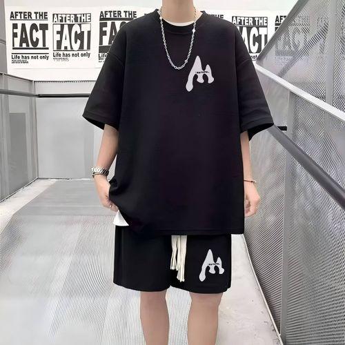 T-shirt décontracté pour homme + Shorts - NOIR
