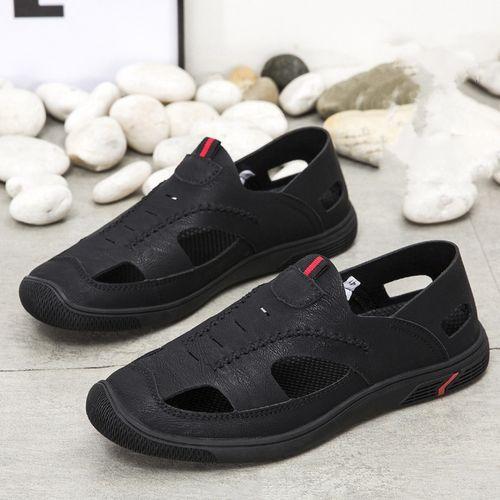 Men's Palm Sandals Shoes Comfortable Soft Sole Casual Black
