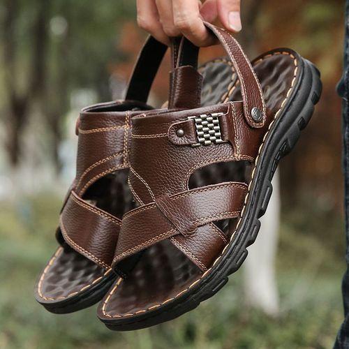 Men's Palm Sandals Shoes Comfortable Soft Sole Casual Brown